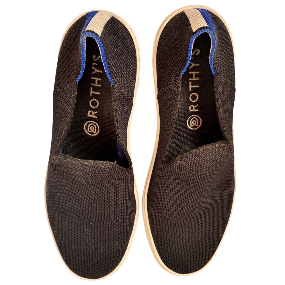 Rothys Womens Black Slip On Sneaker Sustainable Knit Shoes Size 7.5